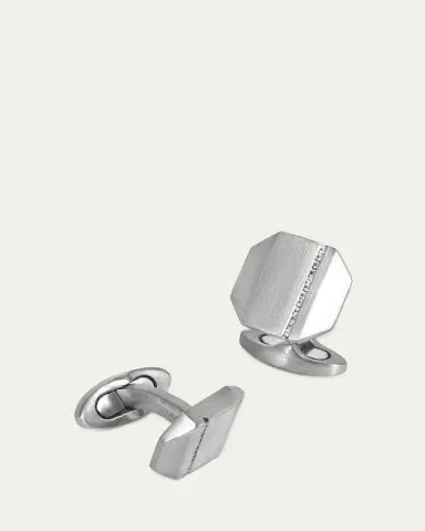 Tateossian Men's Brushed Titanium Octogonal Cufflinks with Diamonds | Thumbnail 2 Tateossian Men's Brushed Titanium Octogonal Cufflinks with Diamonds | Thumbnail 2