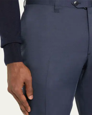 Cesare Attolini Men's Luxe Twill Flat-Front Trousers | Thumbnail 5 Cesare Attolini Men's Luxe Twill Flat-Front Trousers | Thumbnail 5