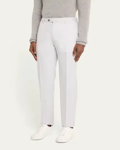 Cesare Attolini Men's Luxe Twill Flat-Front Trousers | Thumbnail 9 Cesare Attolini Men's Luxe Twill Flat-Front Trousers | Thumbnail 9