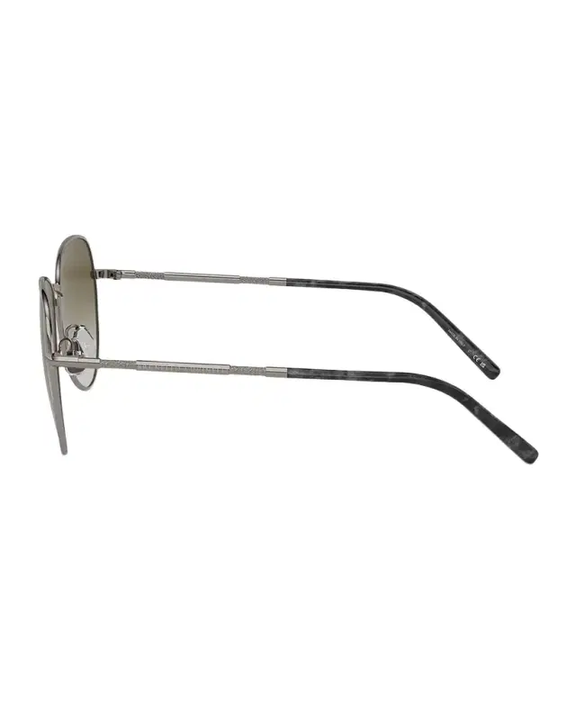 Oversized Titanium & Plastic Aviator Sunglasses