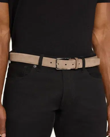 Santoni Men's Suede Square-Buckle Belt | Thumbnail 2