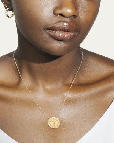 Tracee Nichols 14K Gold Initial Token Necklace with Diamonds | Thumbnail 23
