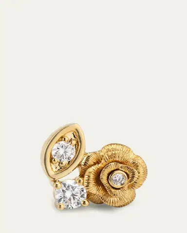 Sydney Evan 14K Gold and Diamond Marquise Eye Rose Single Stud Earring, Right | Thumbnail 3 Sydney Evan 14K Gold and Diamond Marquise Eye Rose Single Stud Earring, Right | Thumbnail 3