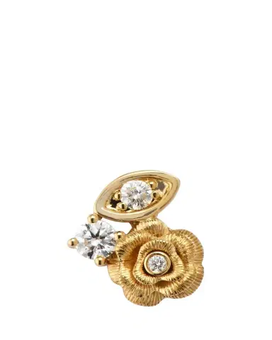 Sydney Evan 14K Gold and Diamond Marquise Eye Rose Single Stud Earring, Right | Thumbnail 1 Sydney Evan 14K Gold and Diamond Marquise Eye Rose Single Stud Earring, Right | Thumbnail 1