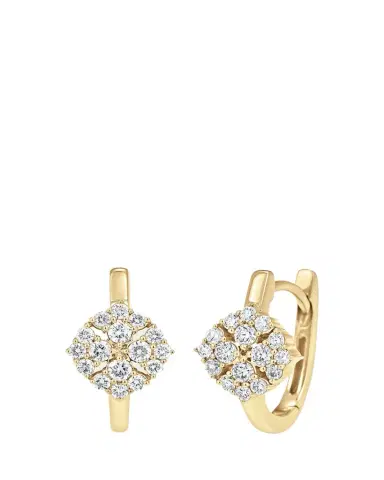 Sara Weinstock 18K Yellow Gold Flora Diamond Huggie Earrings | Thumbnail 1 Sara Weinstock 18K Yellow Gold Flora Diamond Huggie Earrings | Thumbnail 1
