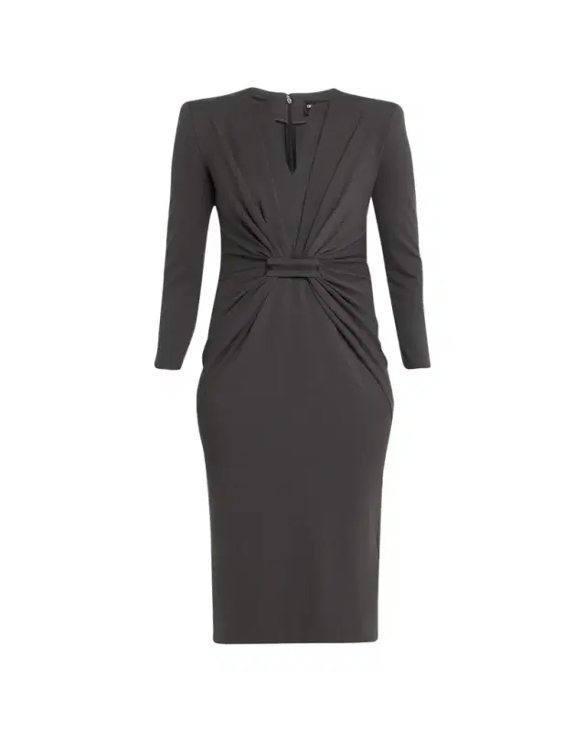 Giorgio Armani Tab-Front Gathered Jersey Sheath Dress