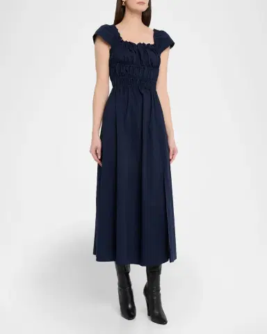 Altuzarra Lily Ruched Cap-Sleeve Midi Dress | Thumbnail 11