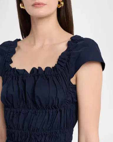 Altuzarra Lily Ruched Cap-Sleeve Midi Dress | Thumbnail 12