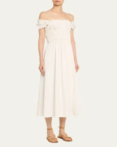Altuzarra Lily Ruched Cap-Sleeve Midi Dress | Thumbnail 4