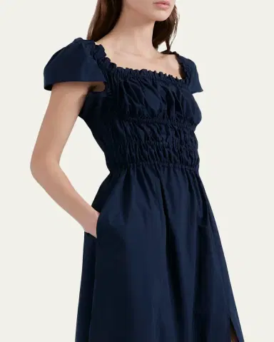 Altuzarra Lily Ruched Cap-Sleeve Midi Dress | Thumbnail 8