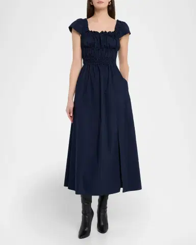 Altuzarra Lily Ruched Cap-Sleeve Midi Dress | Thumbnail 9