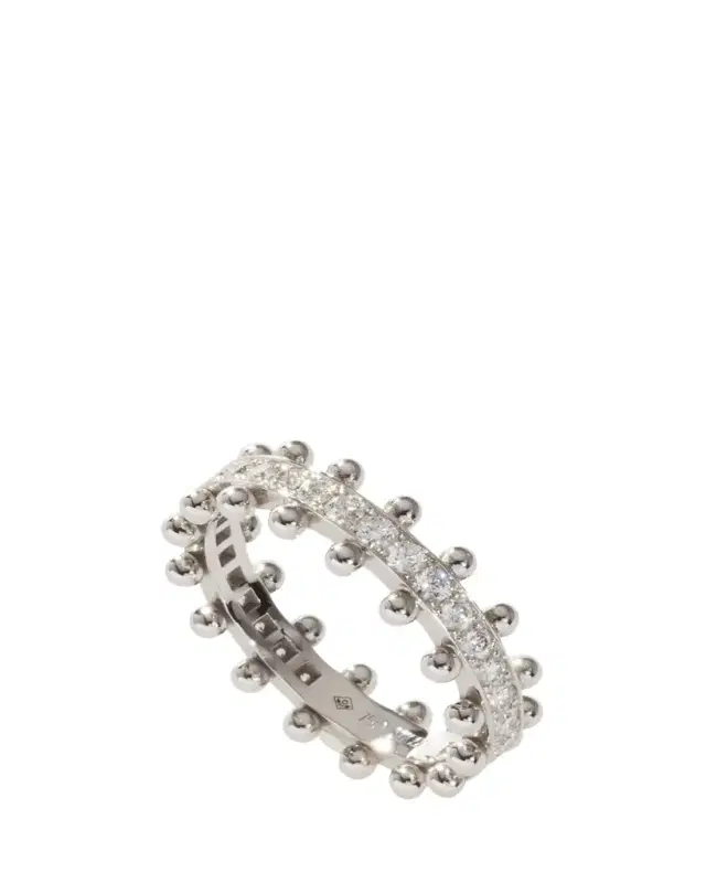 Beaded 18K Recycled Gold and Lab Grown Diamond Ring