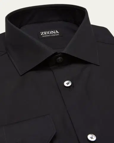 Zegna Men's Trofeo Comfort Cotton Dress Shirt | Thumbnail 2 Zegna Men's Trofeo Comfort Cotton Dress Shirt | Thumbnail 2