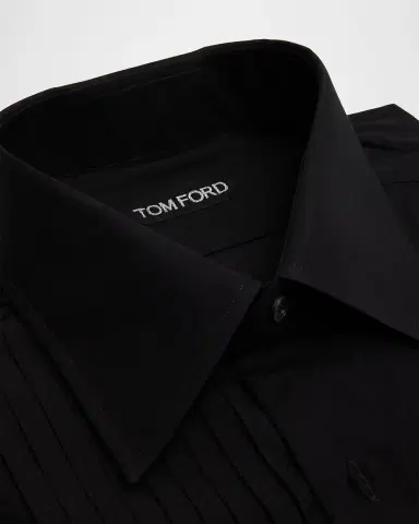 TOM FORD Men's Cotton Plisse Dress Shirt | Thumbnail 6