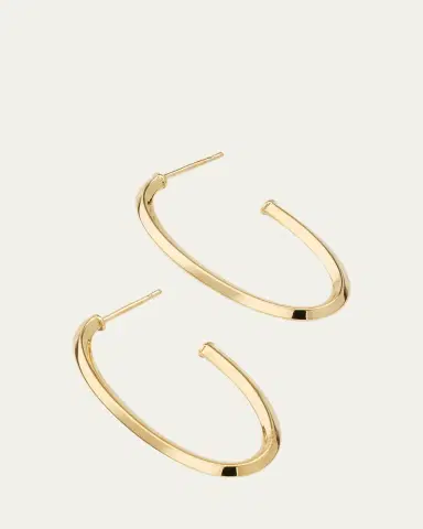 Lana 14K Yellow Gold Thin Oval Hoop Earrings | Thumbnail 3