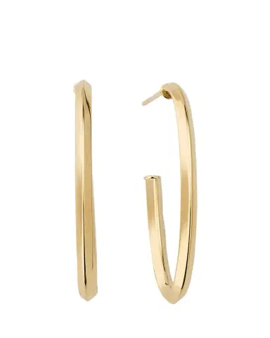 Lana 14K Yellow Gold Thin Oval Hoop Earrings | Thumbnail 1