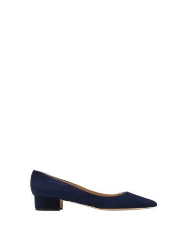 Manolo Blahnik Lista Suede Block-Heel Pumps | Thumbnail 1