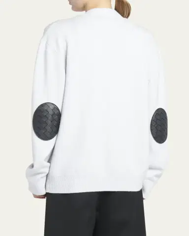 Bottega Veneta Classic Cashmere Cardigan with Intrec Patches | Thumbnail 3 Bottega Veneta Classic Cashmere Cardigan with Intrec Patches | Thumbnail 3