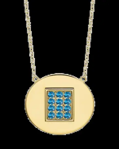 Tracee Nichols 14K Gold Blue Topaz Birthstone Necklace | Thumbnail 2