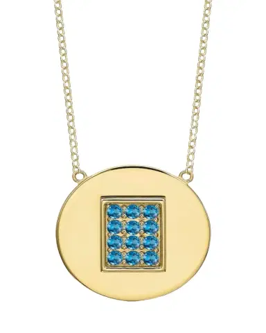 Tracee Nichols 14K Gold Blue Topaz Birthstone Necklace | Thumbnail 1