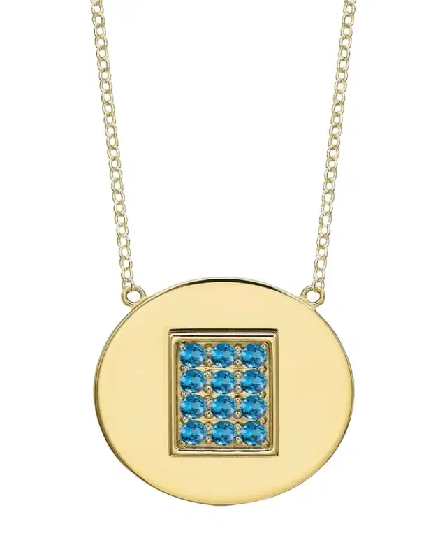 Tracee Nichols 14K Gold Blue Topaz Birthstone Necklace