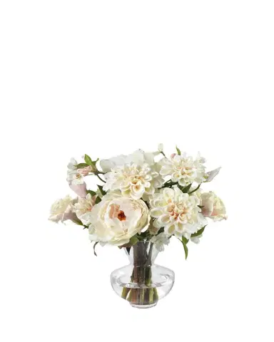 Diane James Blush Peonies, Lisianthus, and Dahlias in a Tapered Vase | Thumbnail 1