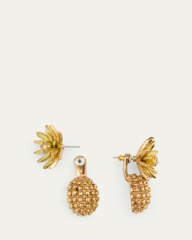 Oscar de la Renta Flower Post with Cactus Drop Earrings | Thumbnail 4 Oscar de la Renta Flower Post with Cactus Drop Earrings | Thumbnail 4
