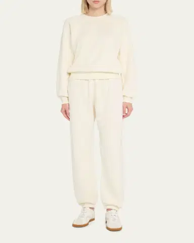 ÉTERNE Classic French Terry Cinched-Cuff Sweatpants | Thumbnail 2