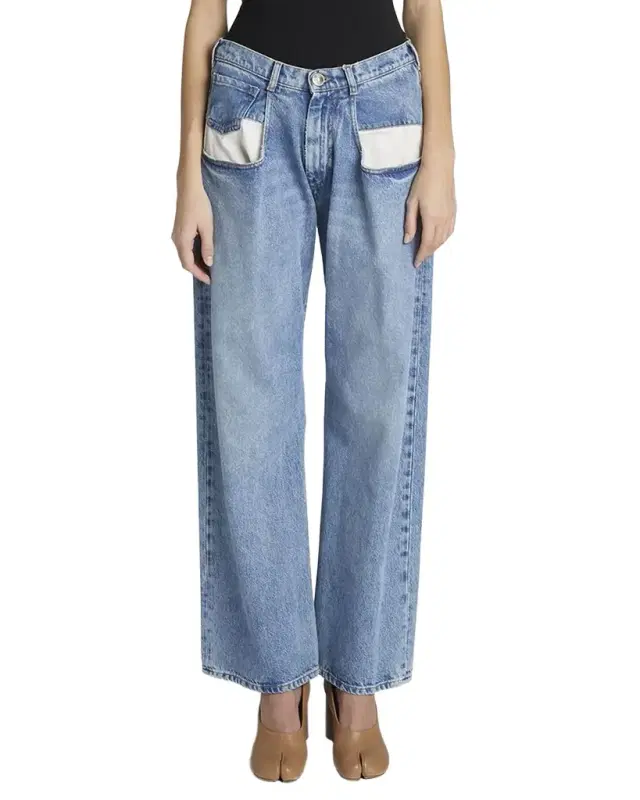 5-Pocket Wide-Leg Denim Pants