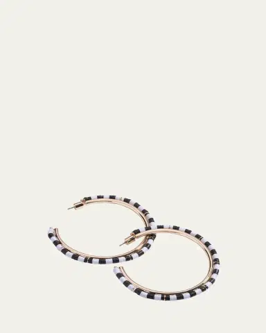 Elsie Frieda Anguilla Hoop Earrings with Heishi Beads | Thumbnail 2