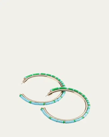 Elsie Frieda Anguilla Hoop Earrings with Heishi Beads | Thumbnail 4