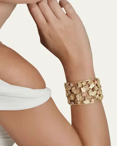 Anabel Aram Jewelry Cubic Zirconia Butterfly and Flower Cuff Bracelet | Thumbnail 2