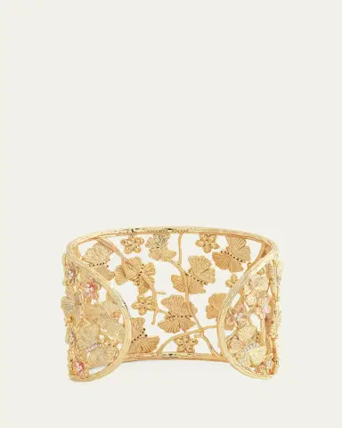 Anabel Aram Jewelry Cubic Zirconia Butterfly and Flower Cuff Bracelet | Thumbnail 3
