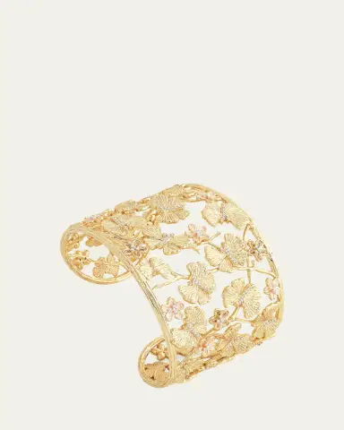 Anabel Aram Jewelry Cubic Zirconia Butterfly and Flower Cuff Bracelet | Thumbnail 4