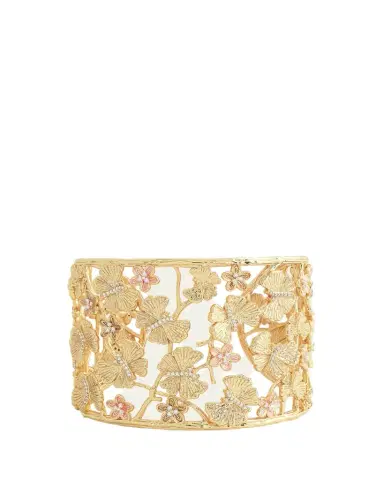 Anabel Aram Jewelry Cubic Zirconia Butterfly and Flower Cuff Bracelet | Thumbnail 1