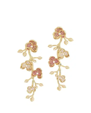 Anabel Aram Jewelry Cubic Zirconia Orchid Dangle Earrings | Thumbnail 1 Anabel Aram Jewelry Cubic Zirconia Orchid Dangle Earrings | Thumbnail 1