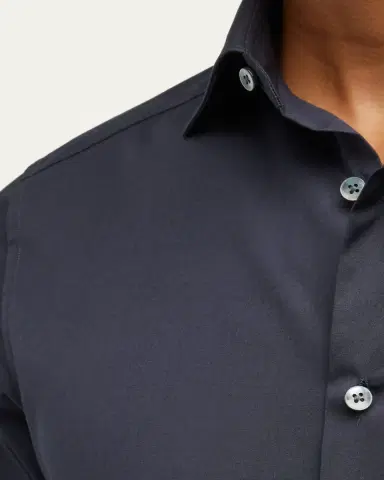 Zegna Men's Trofeo Comfort Cotton Shirt | Thumbnail 5 Zegna Men's Trofeo Comfort Cotton Shirt | Thumbnail 5
