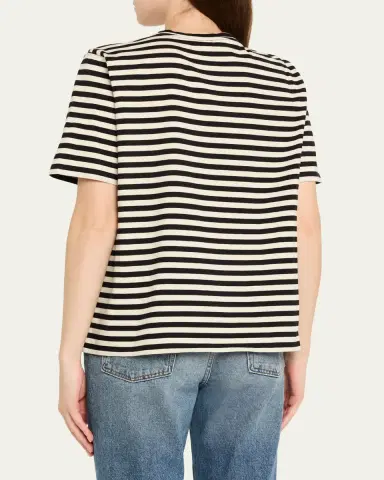 Kule The Modern Cotton Stripe Long-Sleeve Turtleneck T-Shirt | Thumbnail 3 Kule The Modern Cotton Stripe Long-Sleeve Turtleneck T-Shirt | Thumbnail 3