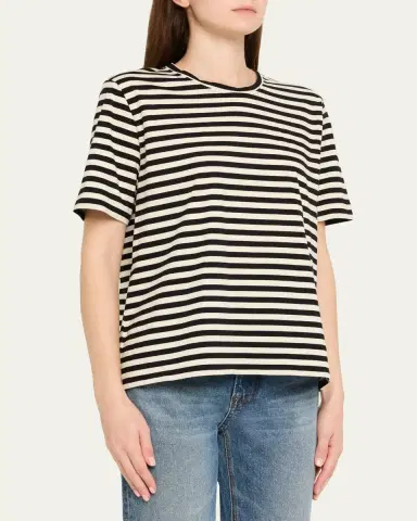Kule The Modern Cotton Stripe Long-Sleeve Turtleneck T-Shirt | Thumbnail 4 Kule The Modern Cotton Stripe Long-Sleeve Turtleneck T-Shirt | Thumbnail 4