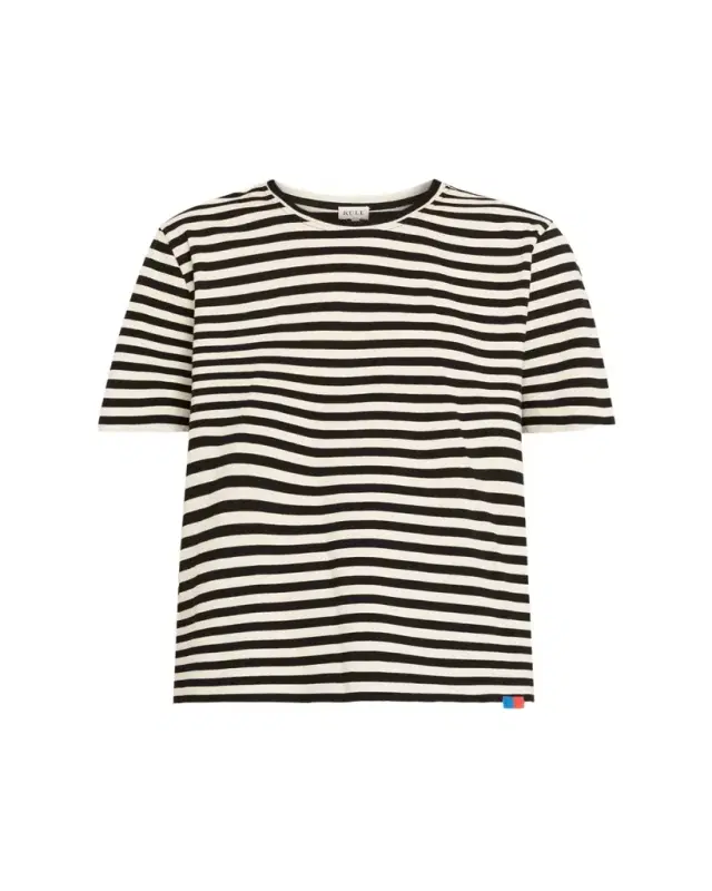 Kule The Modern Cotton Stripe Long-Sleeve Turtleneck T-Shirt