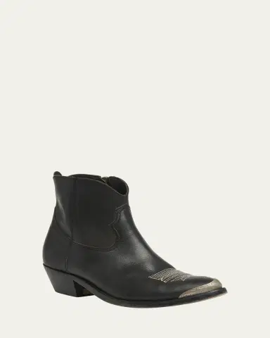 Golden Goose Young Leather Zip Cowboy Ankle Boots | Thumbnail 3