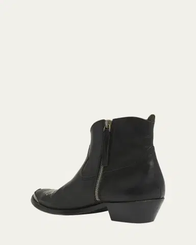 Golden Goose Young Leather Zip Cowboy Ankle Boots | Thumbnail 4