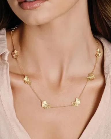 Anabel Aram Jewelry Cubic Zirconia Butterfly Station Necklace | Thumbnail 2