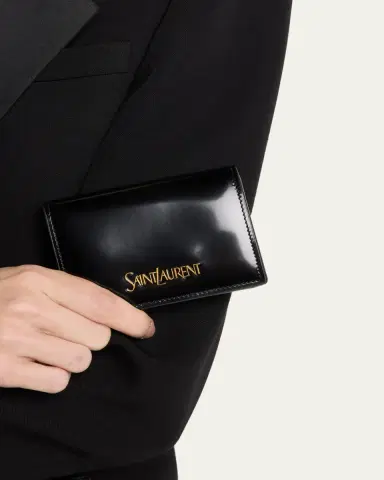 Saint Laurent Flap Card Case in Smooth Leather | Thumbnail 5 Saint Laurent Flap Card Case in Smooth Leather | Thumbnail 5