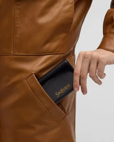 Saint Laurent Flap Card Case in Smooth Leather | Thumbnail 1 Saint Laurent Flap Card Case in Smooth Leather | Thumbnail 1