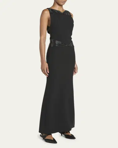 Giorgio Armani Crystal Back Cutout Trumpet Silk Gown | Thumbnail 4 Giorgio Armani Crystal Back Cutout Trumpet Silk Gown | Thumbnail 4