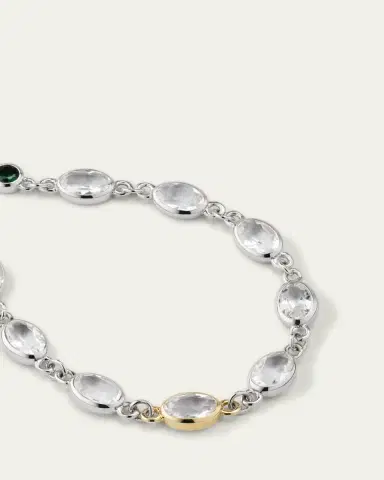 MONICA RICH KOSANN Oval Bezel-Set Rock Crystal Tennis Bracelet in Sterling Silver | Thumbnail 3