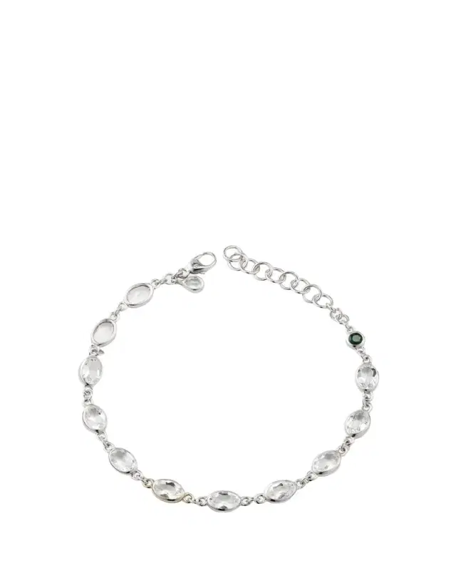 Monica Rich Kosann Oval Bezel-Set Rock Crystal Tennis Bracelet in Sterling Silver