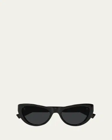 Saint Laurent Sleek Logo Plastic Cat-Eye Sunglasses | Thumbnail 3 Saint Laurent Sleek Logo Plastic Cat-Eye Sunglasses | Thumbnail 3