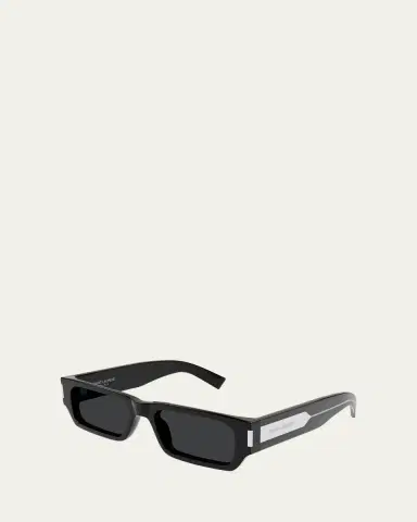 Saint Laurent Men's SL 660 Acetate Rectangle Sunglasses | Thumbnail 4